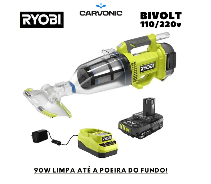 Aspirador de Piscina Sem Fio 24V/90W - RYOBI ONE PLUS - BIVOLT 110/220