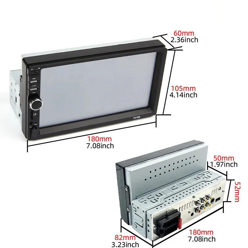 Multimídia Automotivo Bluetooth com CarPlay e Android Auto